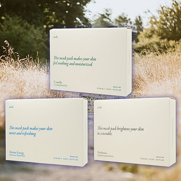 韓國 aroh 艾洛~海洋水活保濕／臻護提亮／積雪草清爽面膜(10片入／盒裝) 款式可選