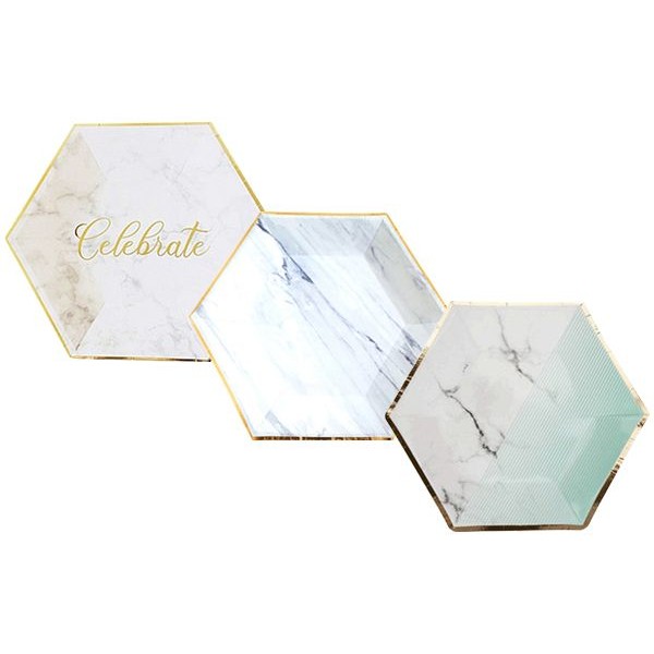 甜點派對 燙金免洗餐盤(8入／12入) 款式可選