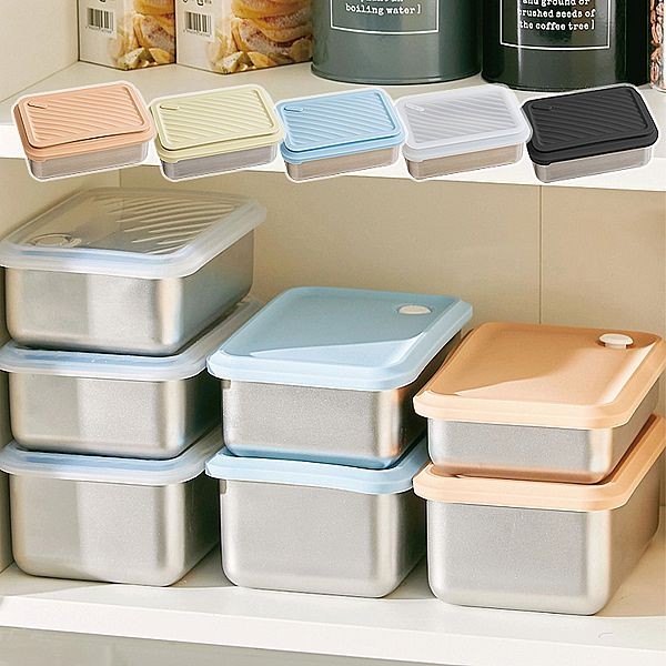 LiFE RiCH~(Double Box)可微波不鏽鋼便當盒_雙蓋組1入(氣密上蓋+伸縮上蓋) 款式可選