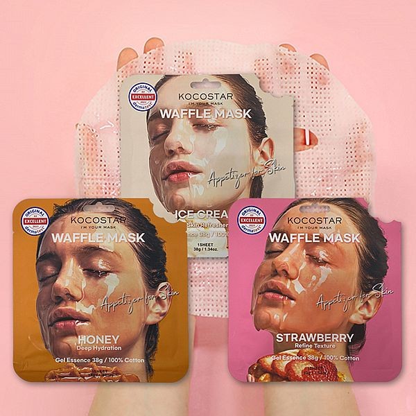 韓國 KOCOSTAR 可可星~鬆餅格精華液面膜(38g) 款式可選
