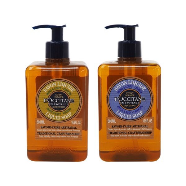 L'OCCITANE 歐舒丹~乳油木 薰衣草／馬鞭草 潔手沐浴液式皂(500ml)